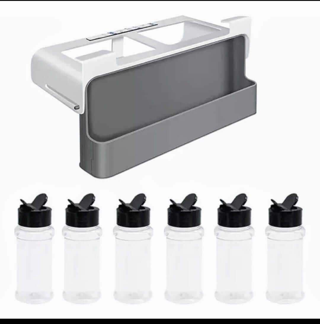 Organizador de Especias Moderno y Expandible 🇺🇸 Importado de USA + 6 Frascos 🎁