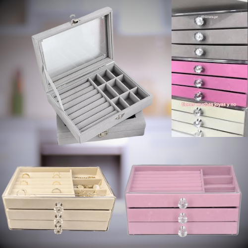💎 Joyero Premium en Terciopelo – Caja Organizadora ✨