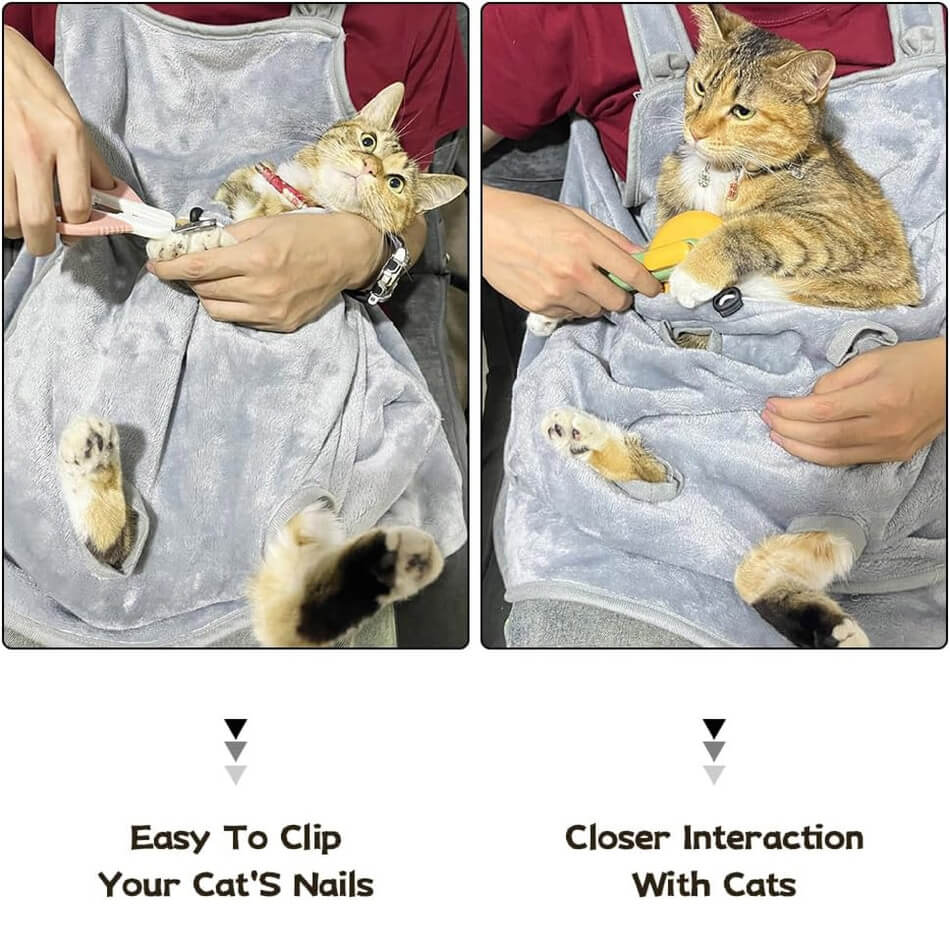 😻Combo Amor Gatuno – Delantal + Cortauñas para Gatos 🇺🇸 Importado