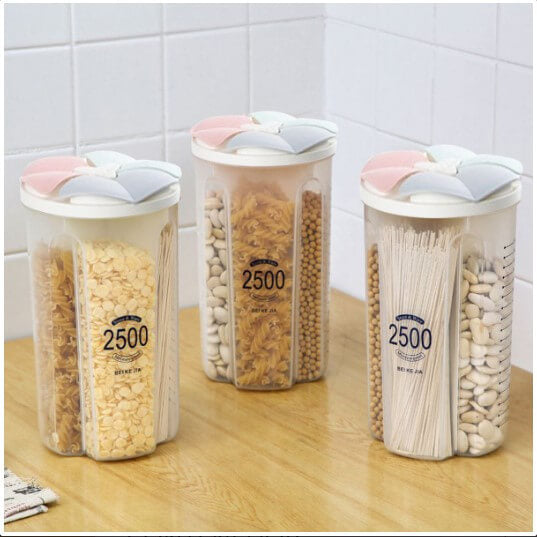 4 en 1 TARROS COCINA QuadSeal® Contenedor de alimentos Libre de BPA🍃 - Importado 🇺🇸