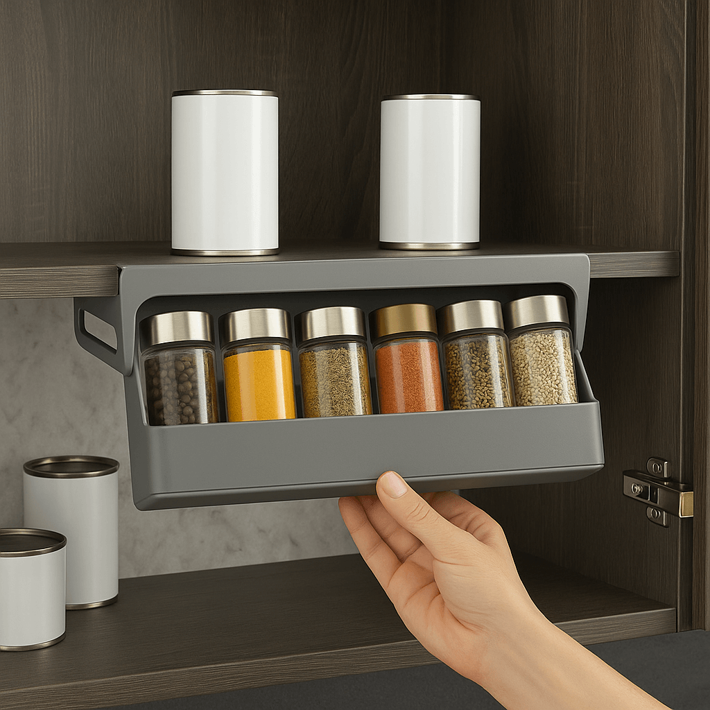 Organizador de Especias Moderno y Expandible 🇺🇸 Importado de USA + 6 Frascos 🎁