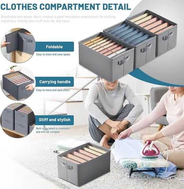 💃👗👖SET X3 Organizadores Plegables Ahorra Espacio con Separadores - Importado de USA 🇺🇸