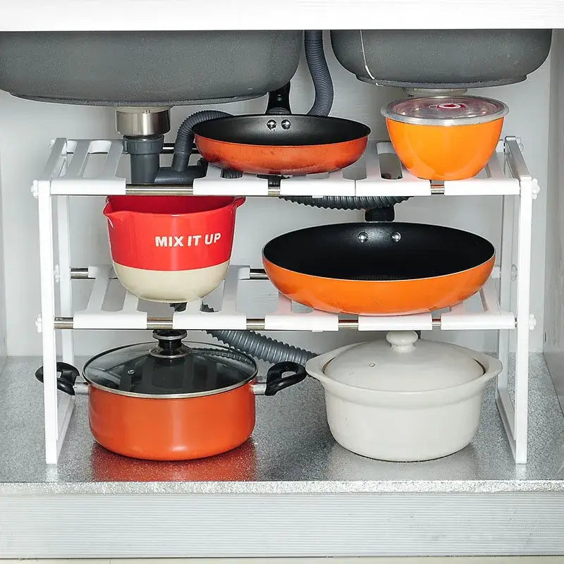 ORGANIZADOR AJUSTABLE 2 NIVELES DE ACERO INOXIDABLE