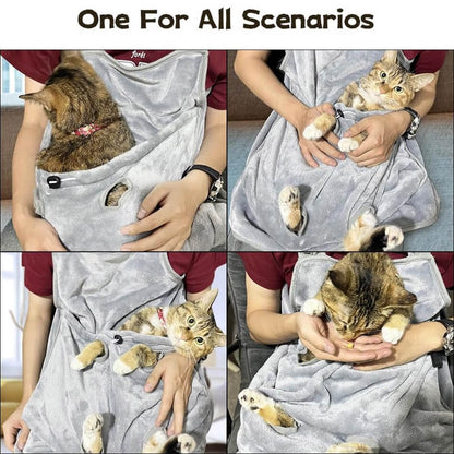 😻Combo Amor Gatuno – Delantal + Cortauñas para Gatos 🇺🇸 Importado