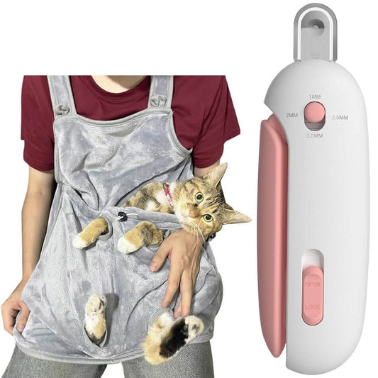 😻Combo Amor Gatuno – Delantal + Cortauñas para Gatos 🇺🇸 Importado