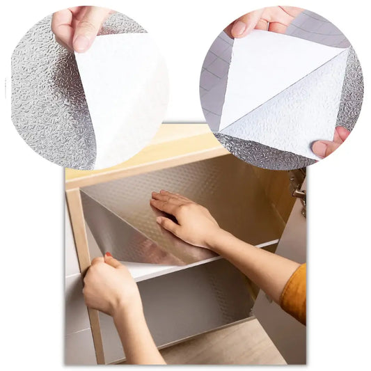 ✨OFERTA 2X1 PAPEL TAPIZ PLATEADO ADHESIVO IMPERMEABLE (ROLLO DE 5M X 60cm)