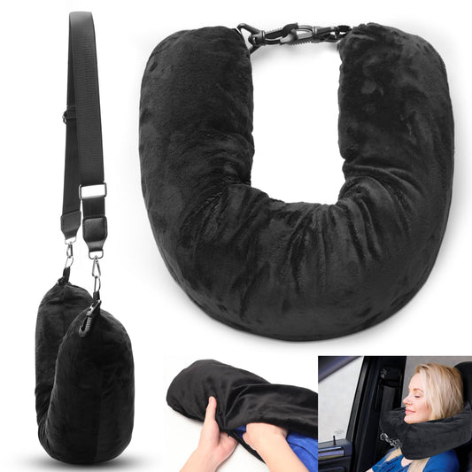 💤✈️ SmartTravel® Cojín de Viaje 2 en 1 —  Empaca Inteligente, Descansa Mejor.