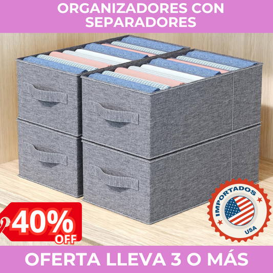 💃👗👖SET X3 Organizadores Plegables Ahorra Espacio con Separadores - Importado de USA 🇺🇸