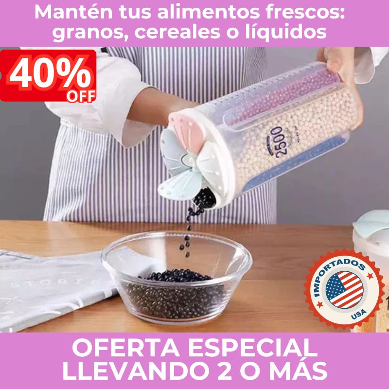 4 en 1 TARROS COCINA QuadSeal® Contenedor de alimentos Libre de BPA🍃 - Importado 🇺🇸