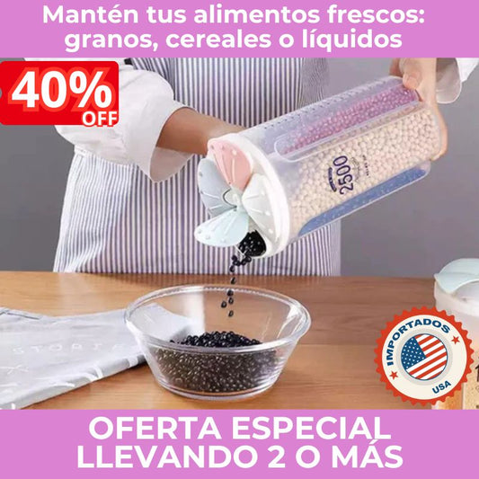 4 en 1 TARROS COCINA QuadSeal® Contenedor de alimentos Libre de BPA🍃 - Importado 🇺🇸